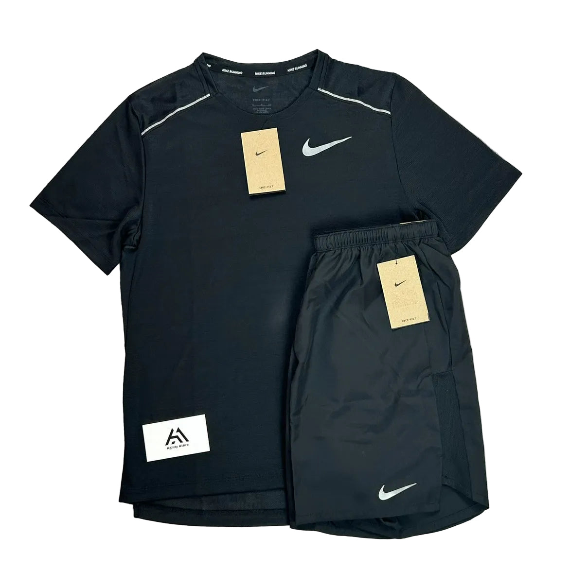Nike Miler 1.0 & Nike Challenger Shorts Set - Black
