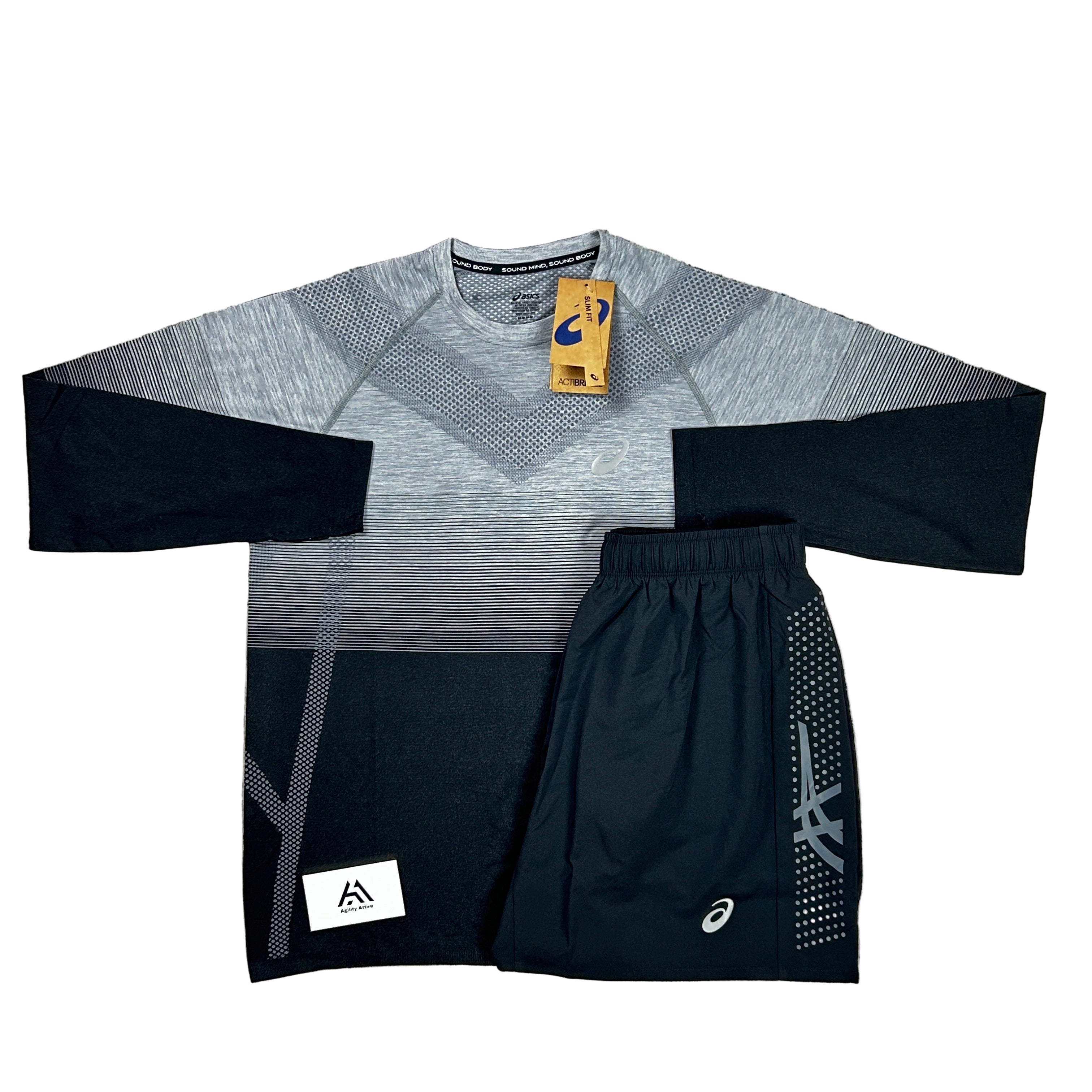 ASICS Seamless Long Sleeve Set - Black & Grey